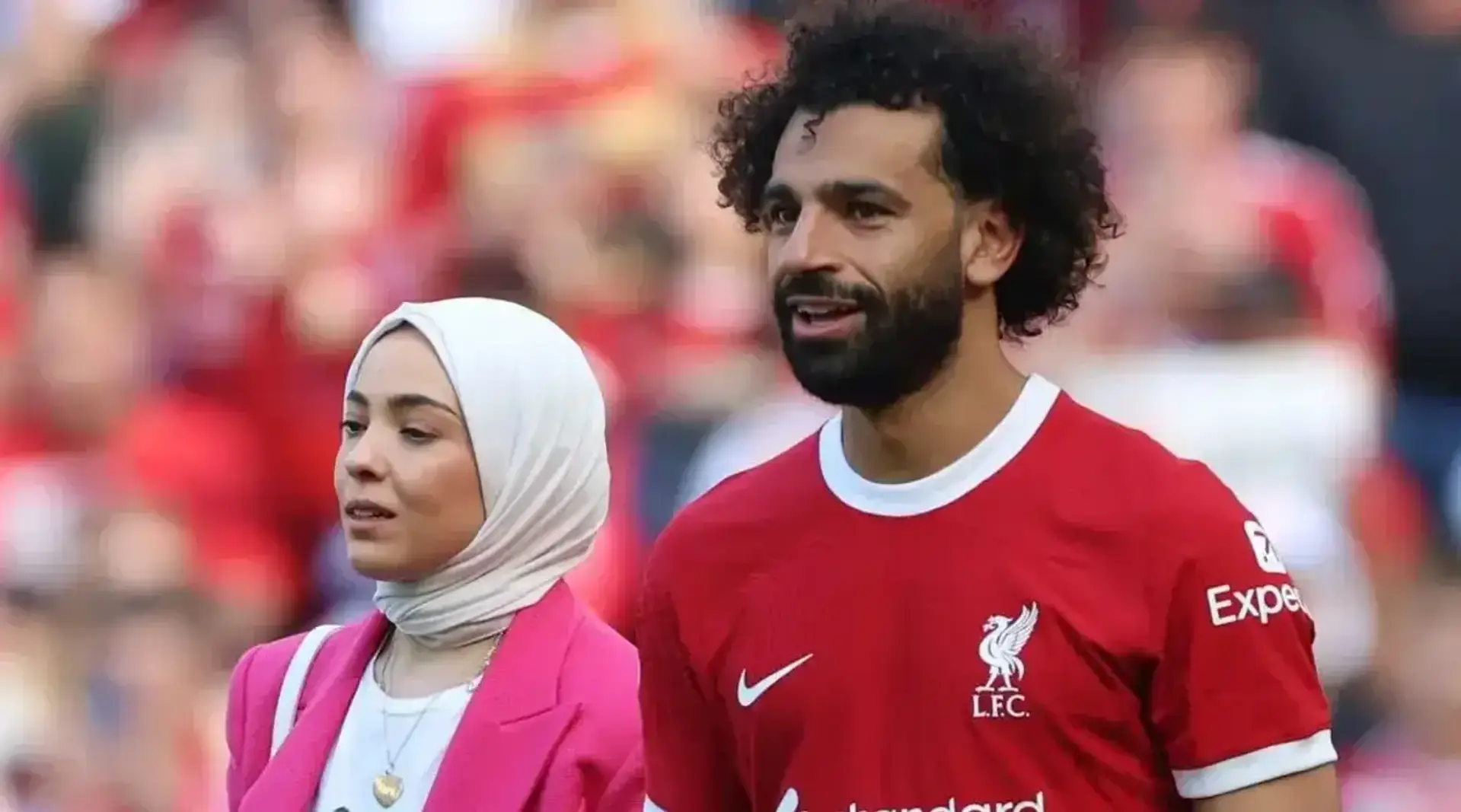 محمد صلاح و همسرش